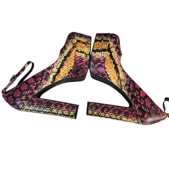 New! Jeffrey Campbell Okurr Ankle Strap Platform Pump Snakeskin Print - Picture 5 of 7